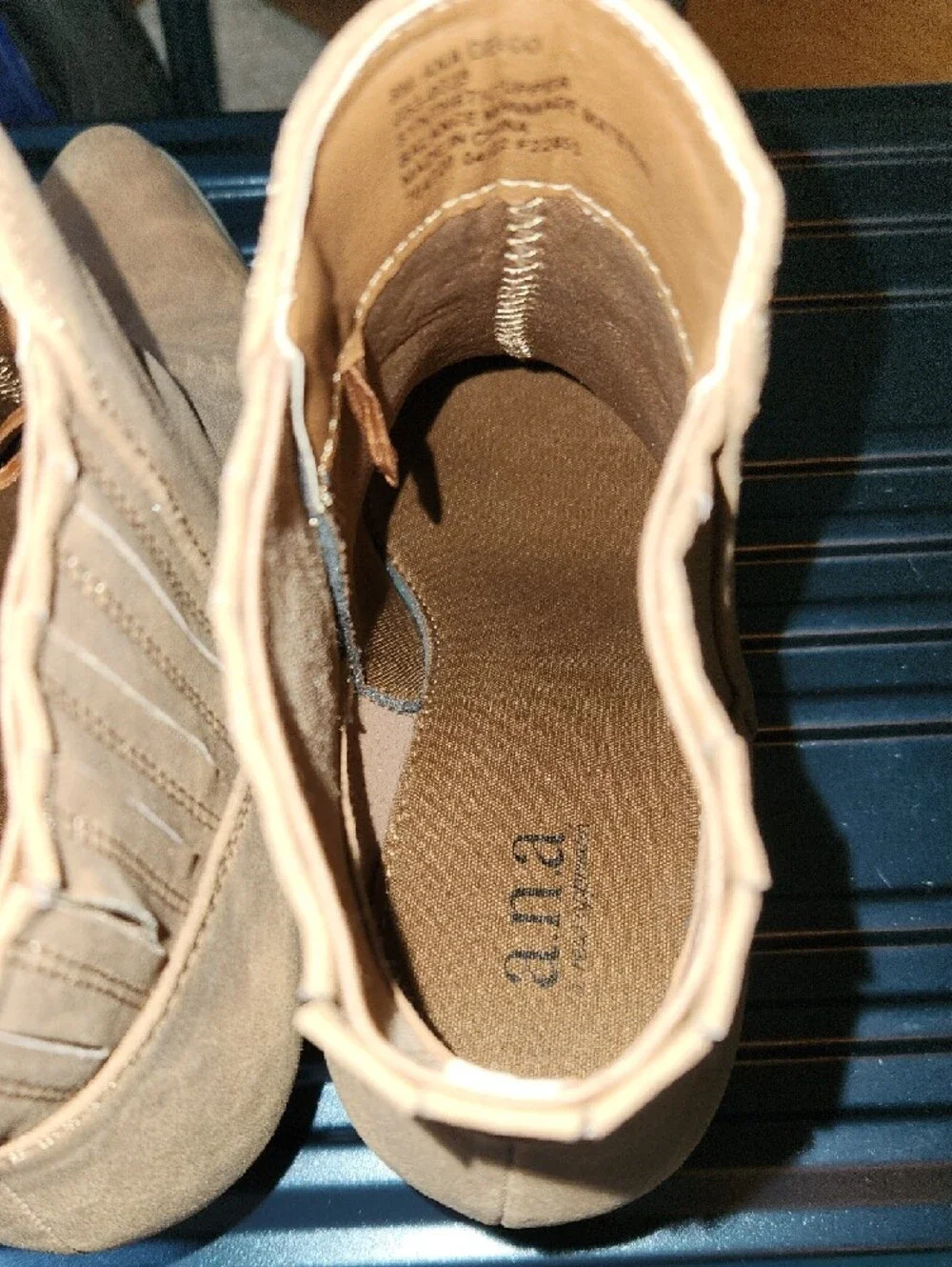 a.n.a Tan Suede Ankle Booties with Stacked Heel - Picture 8 of 10